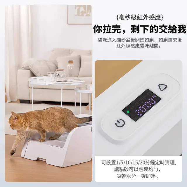 【Familiars魔寵】貓砂盆 全自動貓砂機（Q1 APP款）頂配版(APP智控/紅外觸碰感應/數顯屏)