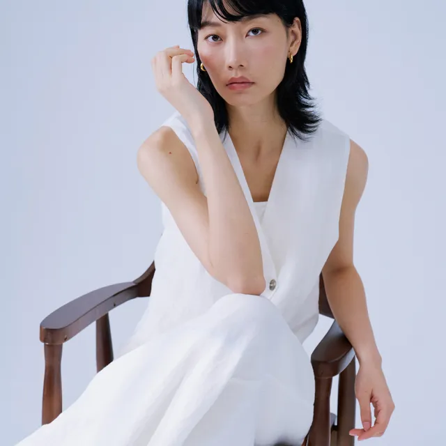 【giordano ladies】26SS 棉麻混紡西裝背心(02376021)