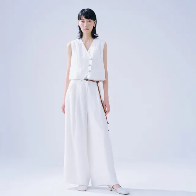 【giordano ladies】26SS 棉麻混紡西裝背心(02376021)
