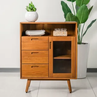 【Mahogany 瑪荷尼家具】免組裝 80X40X100 晨光80矮櫃G2 MYR-C 全原木桃花心木 收納櫃 M1-CS30-2.6M(KD/G2)