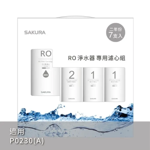 【SAKURA 櫻花】F01931RO淨水器專用濾芯(7支/2年組)適用P0230
