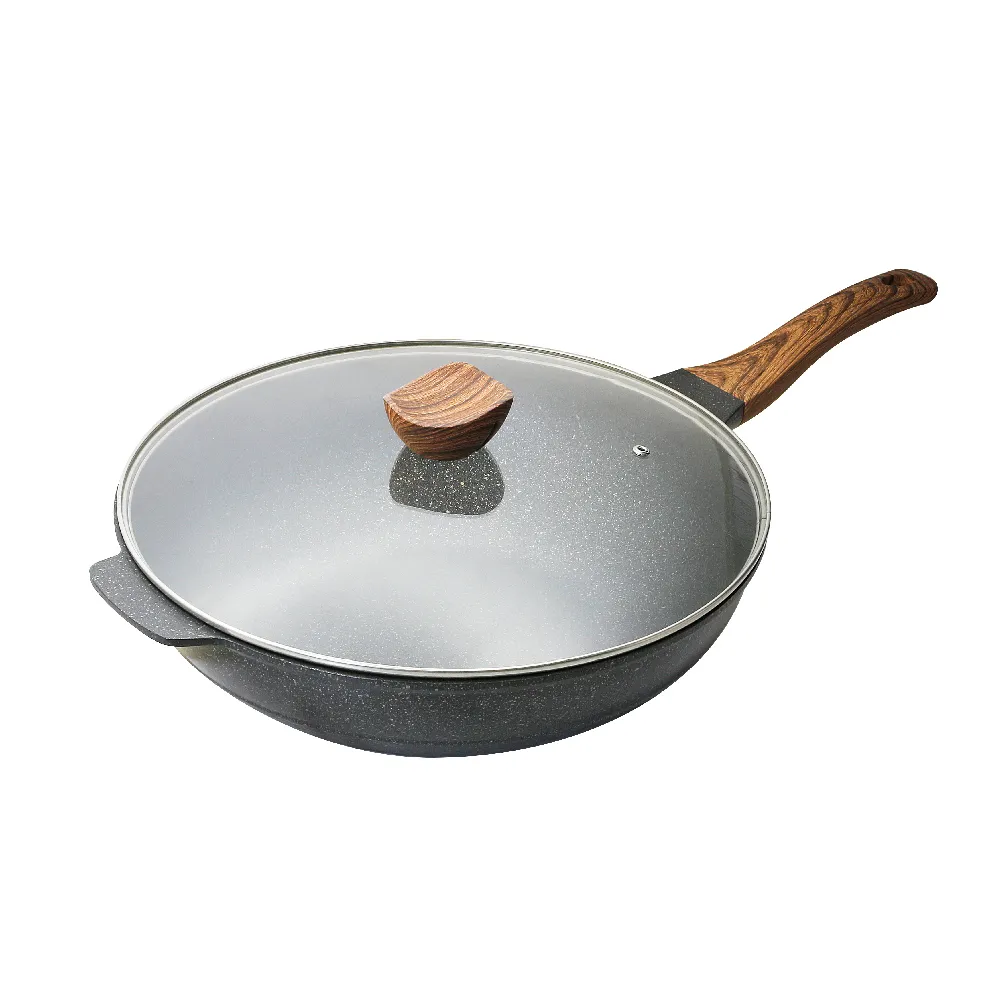 【shimizu 清水】輕石嚴選不沾炒鍋35CM(麥飯石不沾)