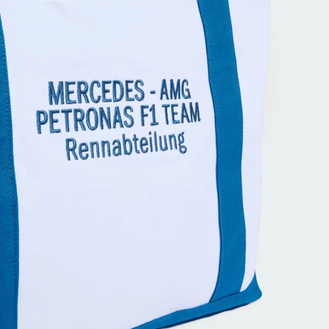 【adidas 愛迪達】MERCEDES - AMG PETRONAS F1 TEAM BLUE WONDERS 托特包(KW1994 ORIGINALS休閒肩背包)