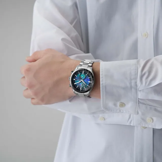 【CITIZEN 星辰】韋禮安配戴款 千彩之海 限量鈦金屬光動能電波萬年曆手錶 錶 生日禮 送禮(AT8188-64L)