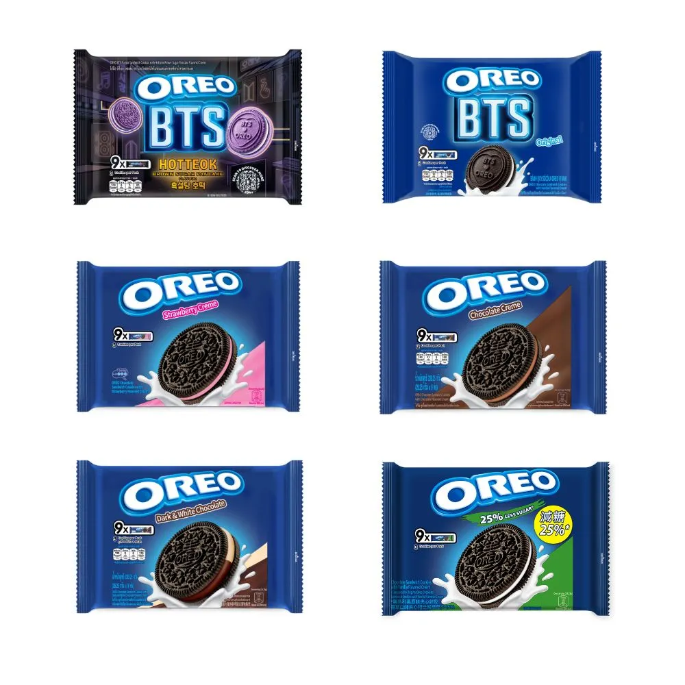 【OREO 奧利奧】奧利奧夾心餅乾隨手包 兩包組(多口味可選、含BTS 聯名款)