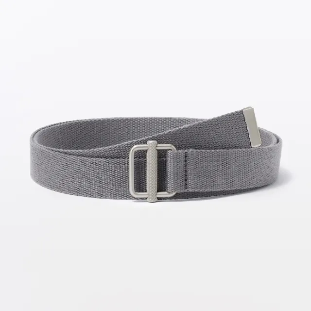 【MUJI 無印良品】再生聚酯纖維混可調式織帶皮帶(灰白/黑色/米黃/卡其綠)