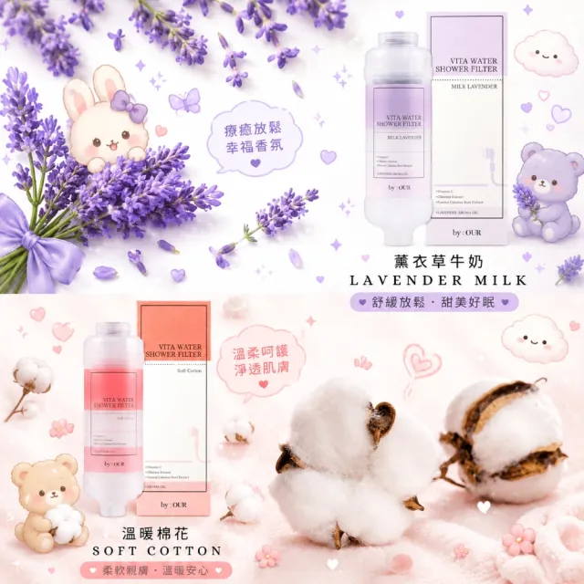 【BYOUR】完美純淨沐浴過濾器5入組 2綠2黃1紅(蓮蓬頭濾水器 蓮蓬頭濾芯 沐浴濾芯 香氛濾芯)