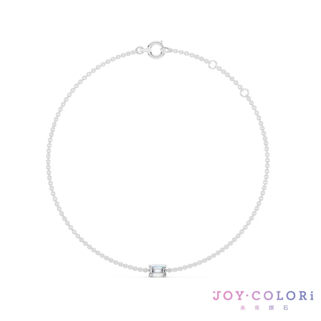 【JOY COLORi 未來鑽石】PT950鉑金 映光 18分 祖母綠手鍊 BR8043EBLG(培育鑽石)