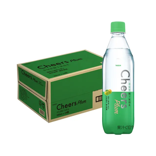 即期品【泰山】Cheers梅子氣泡水590mlx24入/箱(官方直營)