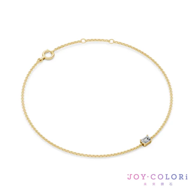 【JOY COLORi 未來鑽石】10K金 18分 祖母綠鑽石手鍊(培育鑽石 映光 BR8043EBLG)