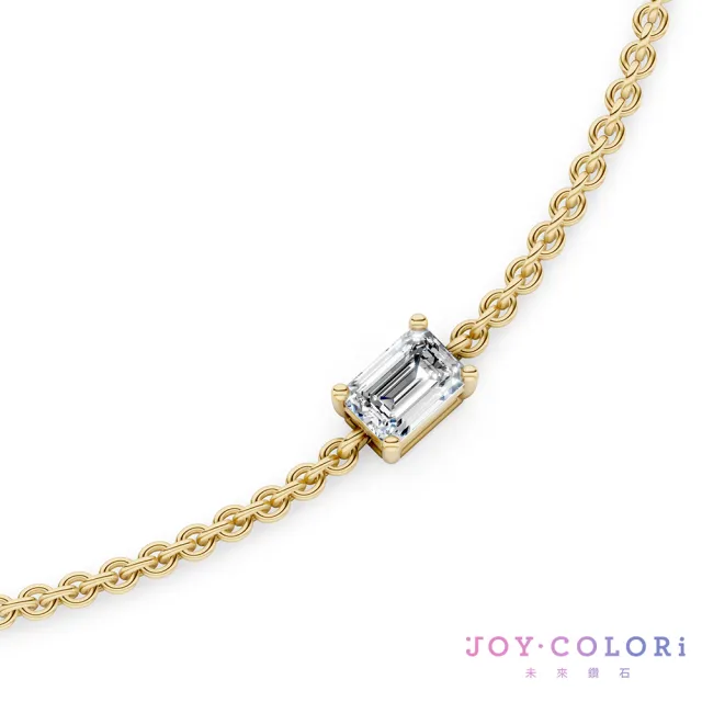 【JOY COLORi 未來鑽石】10K金 18分 祖母綠鑽石手鍊(培育鑽石 映光 BR8043EBLG)