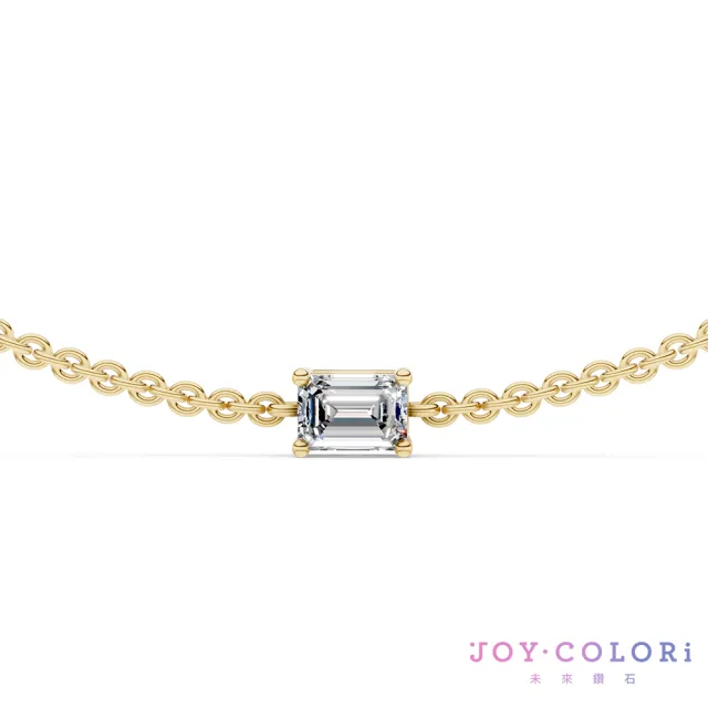 【JOY COLORi 未來鑽石】10K金 15分祖母綠鑽石手鍊(培育鑽石 映光 BR8043EALG)