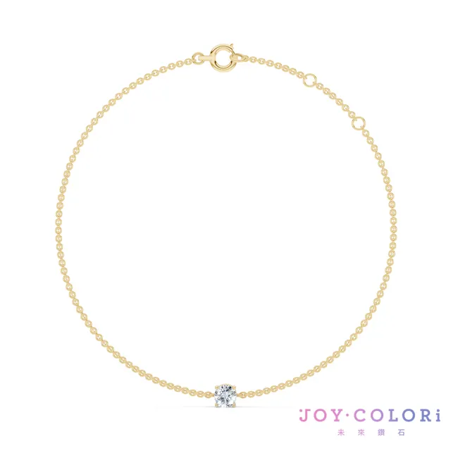 【JOY COLORi 未來鑽石】10K金 20分圓鑽手鍊(培育鑽石 耀光 BR8043BLG)