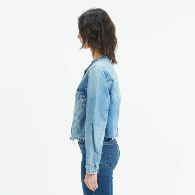 【LEVIS】女款 牛仔外套 短版外套 女生外套 熱賣單品 001C1-0000