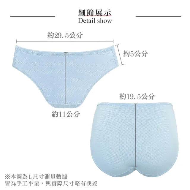 【Swear 思薇爾】城市動感系列M-XL涼感透氣低腰三角女內褲(天光藍)