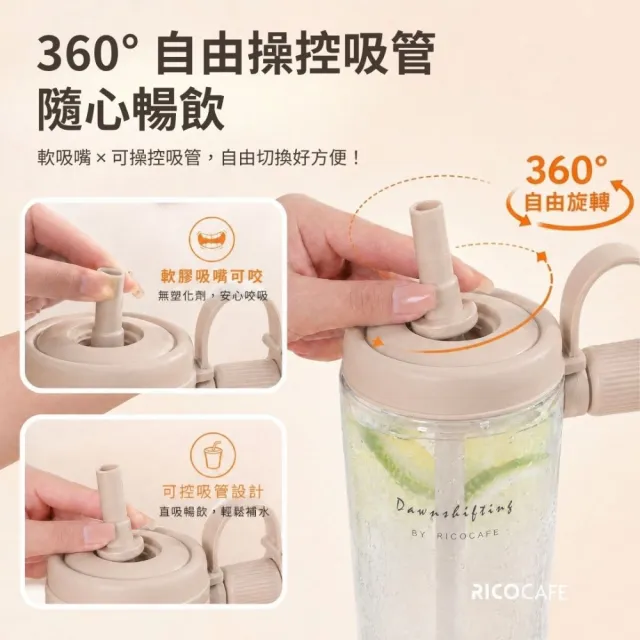 【RICO 瑞可】RICOCAFE 輕量化TRITAN材質 酷力COOLID LITE 900ml(吸管杯/環保杯/隨行杯)