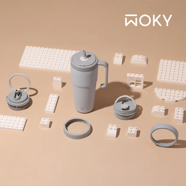 【WOKY 沃廚】(把手環)渾圓杯3.0 MOZU系列 800ml(隨行杯/吸管杯/保溫杯瓶/保冰杯瓶/水壺)