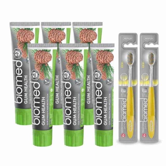 【biomed】蓓齒美_限時加贈牙刷2支_北國草本護齦牙膏100gx6入組(無氟牙膏 草本牙膏)
