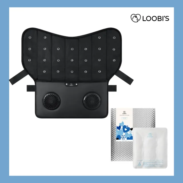 【LOOBI’S】Air Breeze2 寵物專利循環風扇墊+冰袋組(USB風扇 適用箱型寵物推車 寵物風扇 寵物墊 防咬)