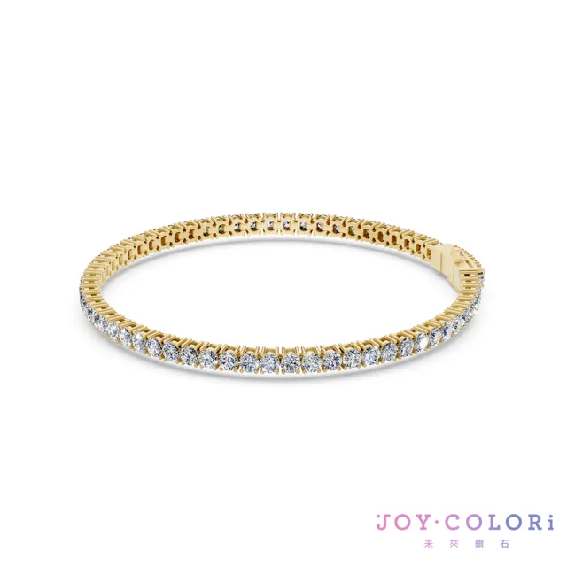 【JOY COLORi 未來鑽石】10K金 總重2.8克拉 15cm以下 鑽石手鍊 網球手鍊  (培育鑽石 BRE302LGVB)