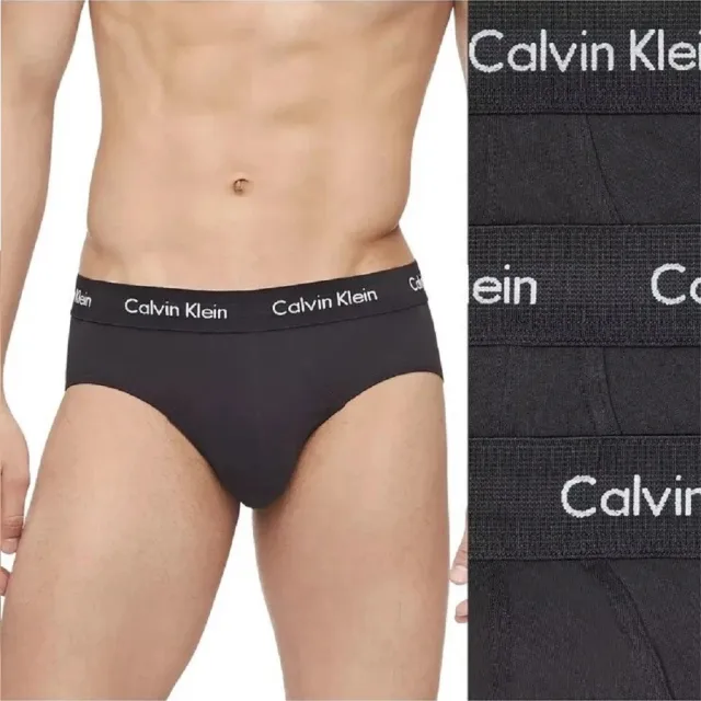 【CALVIN KLEIN】CK 男士經典款 純棉三角內褲 3件組(黑色 舒適 透氣)