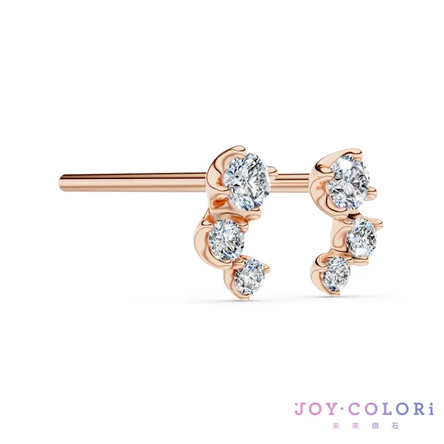 【JOY COLORi 未來鑽石】10K金 鑽石耳環(培育鑽石 森月微光 EE0064LG)