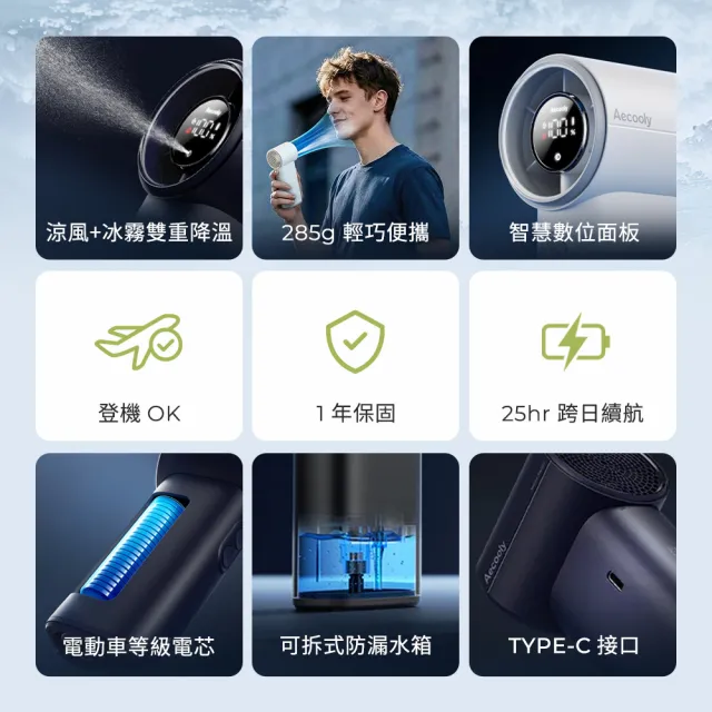 【Aecooly】Cool Air Pro手持噴霧風扇(PM02)