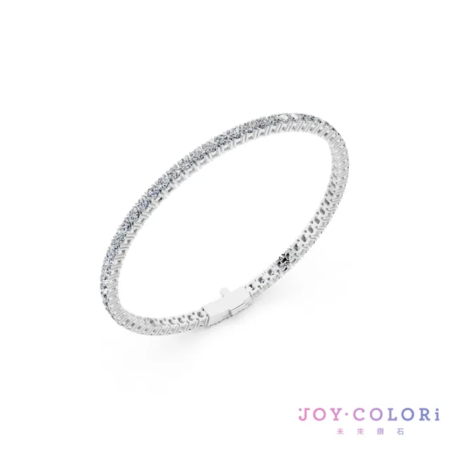 【JOY COLORi 未來鑽石】10K金 總重3.2克拉 鑽石手鍊 網球手鍊(培育鑽石 Eternity 永恆系列 BRE302LGVB)
