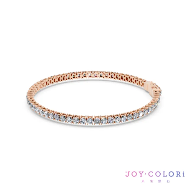 【JOY COLORi 未來鑽石】10K金 總重3.2克拉 鑽石手鍊 網球手鍊(培育鑽石 Eternity 永恆系列 BRE302LGVB)