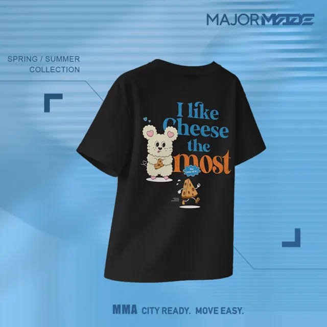 【MAJOR MADE】復古插畫風小鼠起司短T(圖案T/短袖上衣/短T)