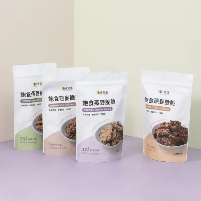 【Winseed 溫室好食道】飽食燕麥脆脆 4入優惠組(堅果裸食燕麥脆片 早餐麥片 燕麥片 燕麥餅乾)