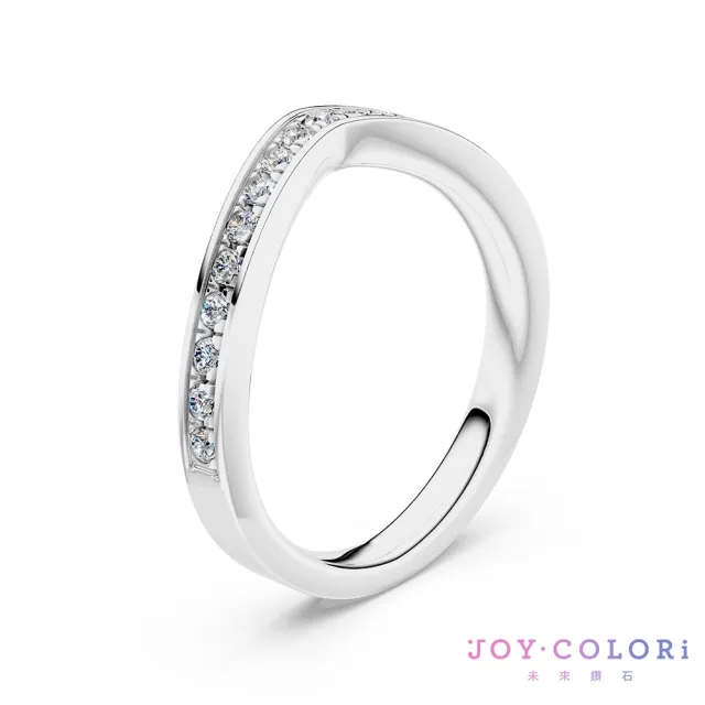 【JOY COLORi 未來鑽石】18K金 鑽石線戒(培育鑽石 光環誓約 RW0753LG)