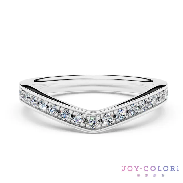 【JOY COLORi 未來鑽石】18K金 鑽石線戒(培育鑽石 光環誓約 RW0753LG)