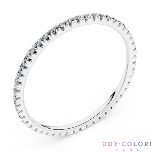 【JOY COLORi 未來鑽石】18K金 鑽石線戒(培育鑽石 經典排鑽 RW0579LG)