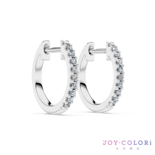 【JOY COLORi 未來鑽石】PT950鉑金 鑽石耳環(培育鑽石 華麗之圓 EE0722LG)