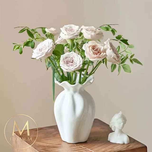 【Floral M】法式千金艾蜜莉復古陶瓷花瓶(花瓶/插花/玻璃瓶/花器/花盆/陶瓷花瓶/桌面擺飾/居家裝飾)