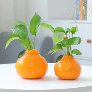 【Floral M】大橘大利水果造型陶瓷花瓶(花瓶/插花/玻璃瓶/花器/花盆/陶瓷花瓶/桌面擺飾/居家裝飾)