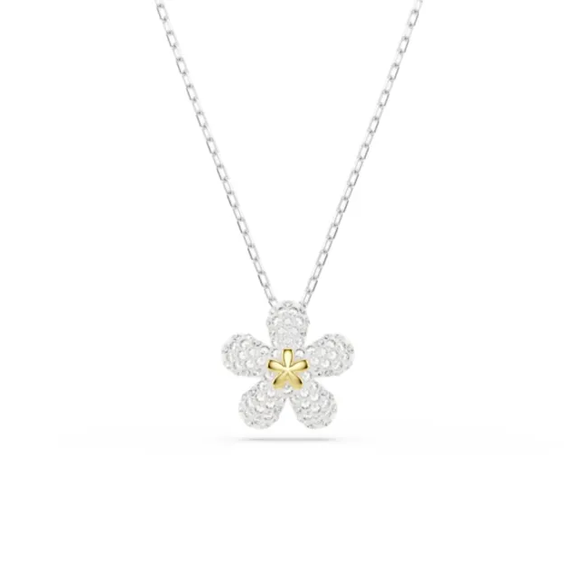 【SWAROVSKI 施華洛世奇】官方直營 Tough 花朵鏈墜 密鑲 白色 多種金屬潤飾 | 5750793