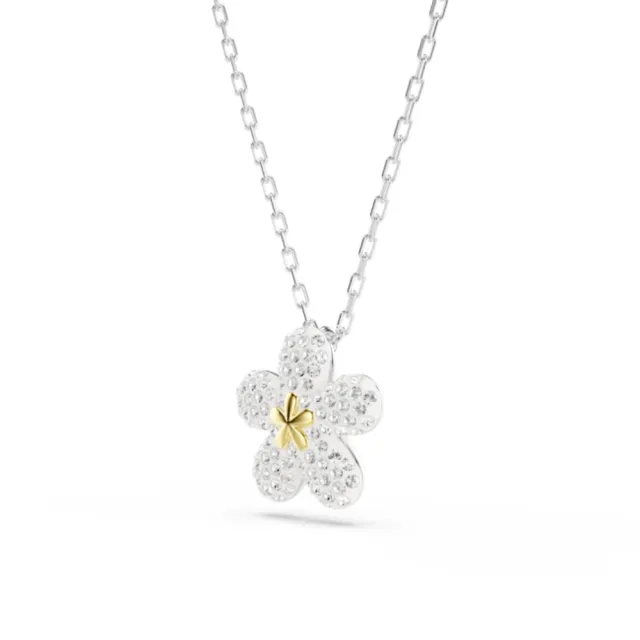 【SWAROVSKI 施華洛世奇】官方直營 Tough 花朵鏈墜 密鑲 白色 多種金屬潤飾 | 5750793