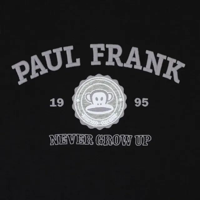 【Paul Frank 大嘴猴】男女 T恤 上衣 休閒短袖 落肩繡花T 黑(P6251011-20)