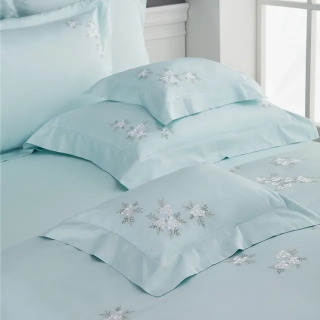 【WEDGWOOD】純棉刺繡 薄被套床包枕套四件組(雙人任選｜60支300織)