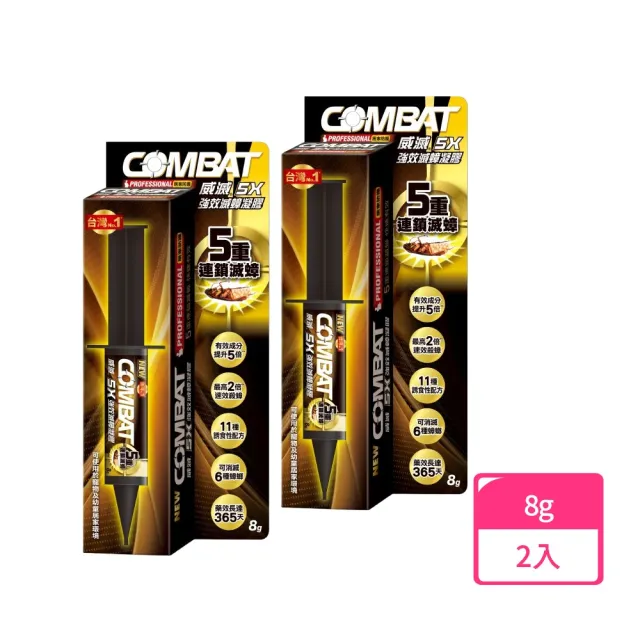 【Combat 威滅】5X強效滅蟑凝膠8gx2盒(除蟑螂)
