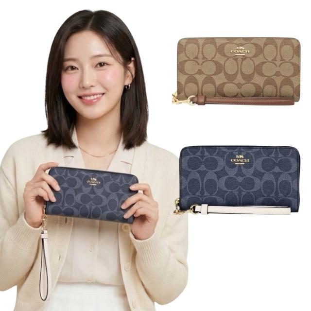 【COACH】經典Signature C logo手拿式長夾