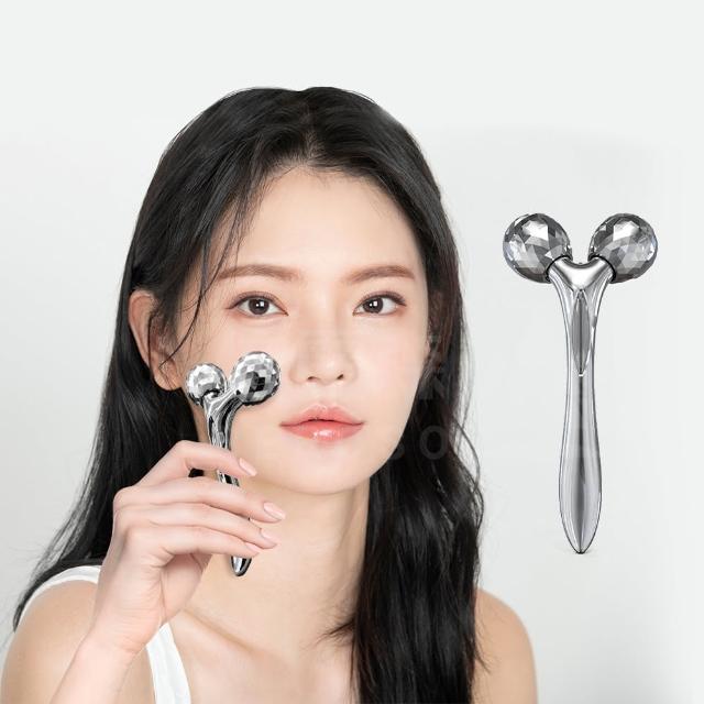 【Beroso 倍麗森】雙鑽V臉緊顏按摩器(臉部保養 臉部按摩 小臉按摩滾輪 撥筋 禮物 雙十 週年慶)