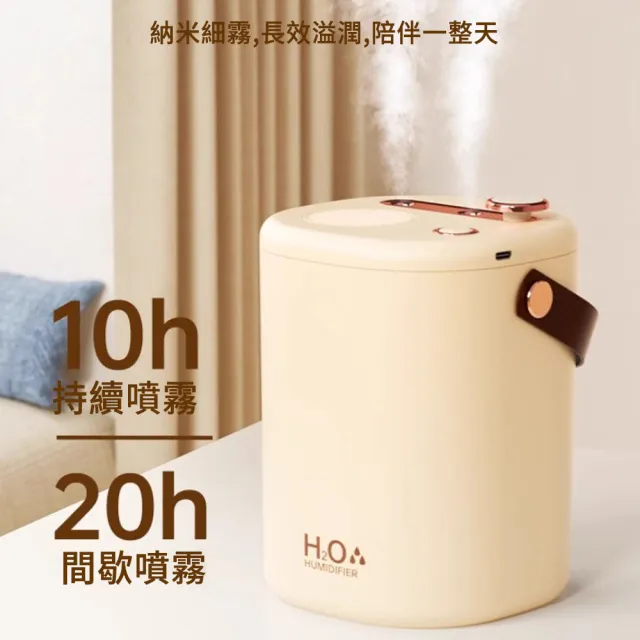【MUAN】雙噴頭2000ML大容量空氣加濕器 靜音保濕桌面水氧機(冷氣房必備/智能定時/USB微霧/居家辦公/保濕機)