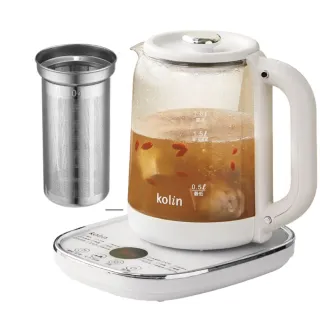 【Kolin 歌林】1.8L溫控防潑水面板玻璃養生壺燉煮壺 KPK-LN181G(18種模式 24小時預約)