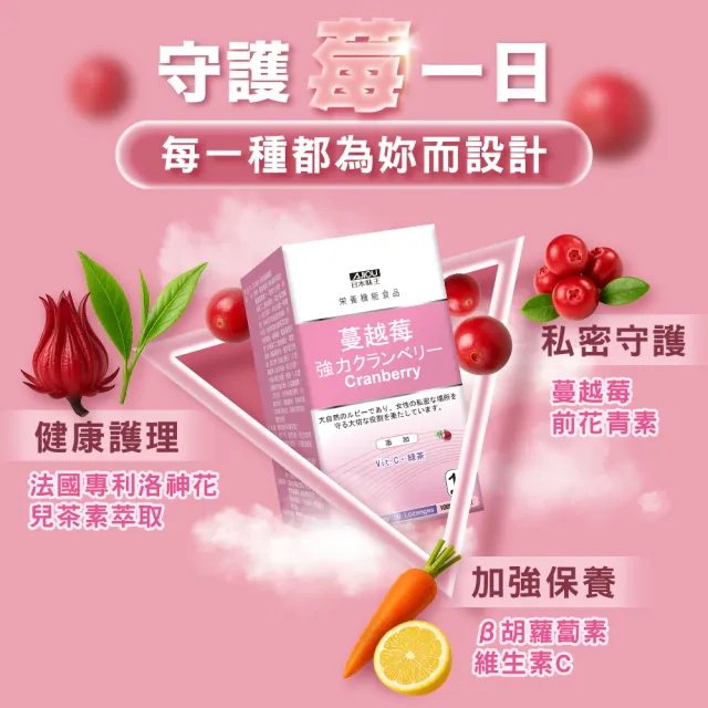 【日本味王】強效蔓越莓口嚼錠30粒x10盒(私密呵護/清爽舒適/全素)