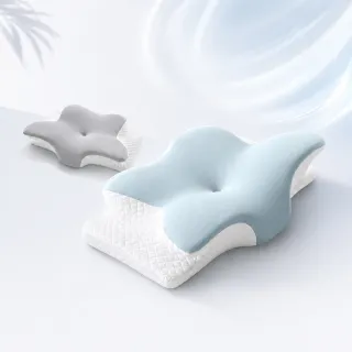 【MIT iLook】超值2入 皇舘夢枕-6D護頸除鼾釋壓好眠涼感蝶型記憶枕頭1入(2.0升級版)