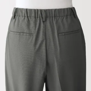 【MUJI 無印良品】女透氣彈性泡泡紗舒適錐形褲(深灰/黑色/淺綠/深藍)