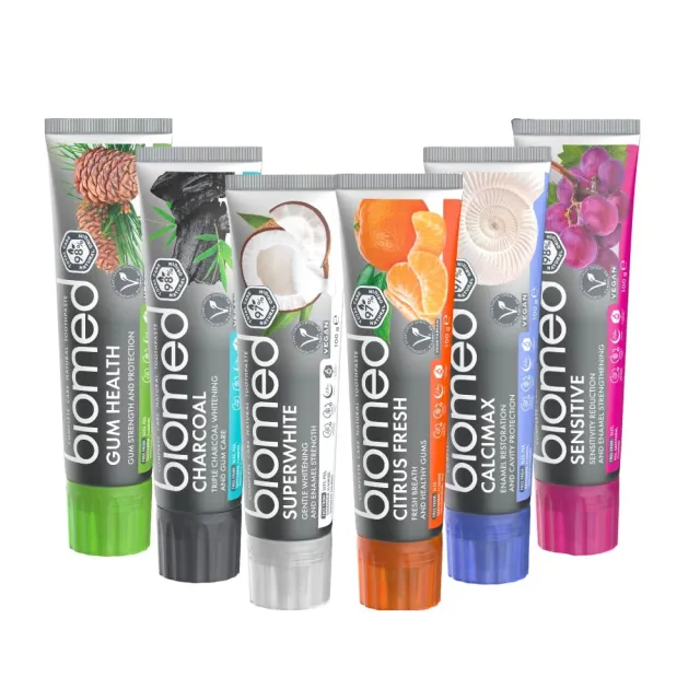 【蓓齒美BIOMED】牙膏+漱口水任選4件組_草本生醫健齒系列_100gx2+500mlx2(6款牙膏_4款漱口水-網)